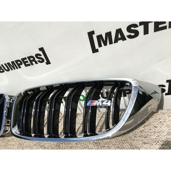 BMW M4 F9x 2014-2016 Front Bumper Kidney Grilles Pair New Genuine