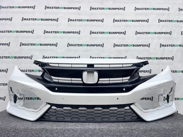 Honda Civic Ex Vtec Turbo Hatchback 2017-2021 Front Bumper White Genuine [m478]