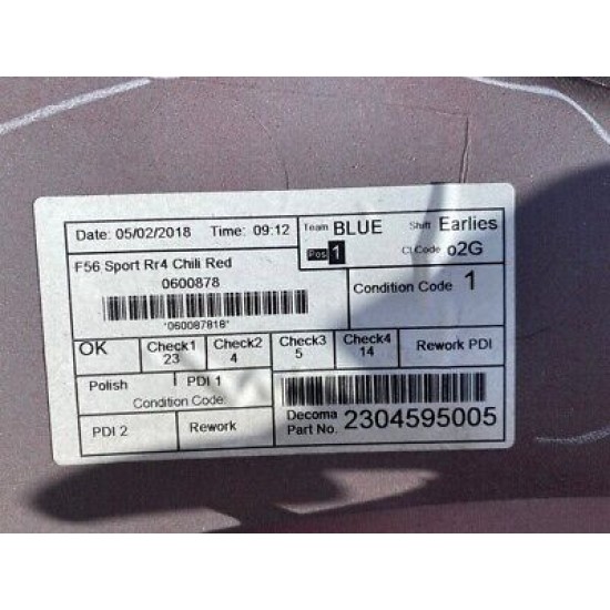 Mini Cooper S F56 3 Doors Only 2014-2020 Rear Bumper Genuine [p272]