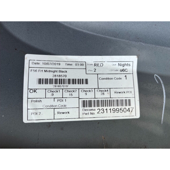 Mini Cooper One Se F56 2014-2019 Front Bumper No Pdc Genuine [p933]