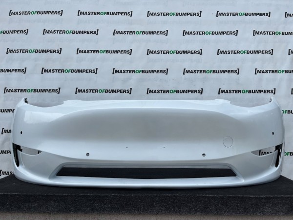 Tesla Y Model Y 2020-2024 Front Bumper White 6 Pdc Genuine [p613]