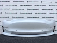 Tesla Model 3 Hatchback 2017-2023 Front Bumper White 6 Pdc Genuine [p632]