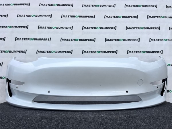 Tesla Model 3 Hatchback 2017-2023 Front Bumper White 6 Pdc Genuine [p632]