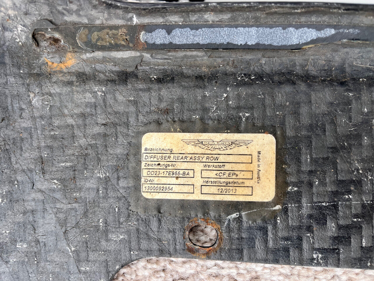 Aston Martin Vantage V8 V12 2012-2017 Rear Bumper Carbon Diffuser Genuine [p973]