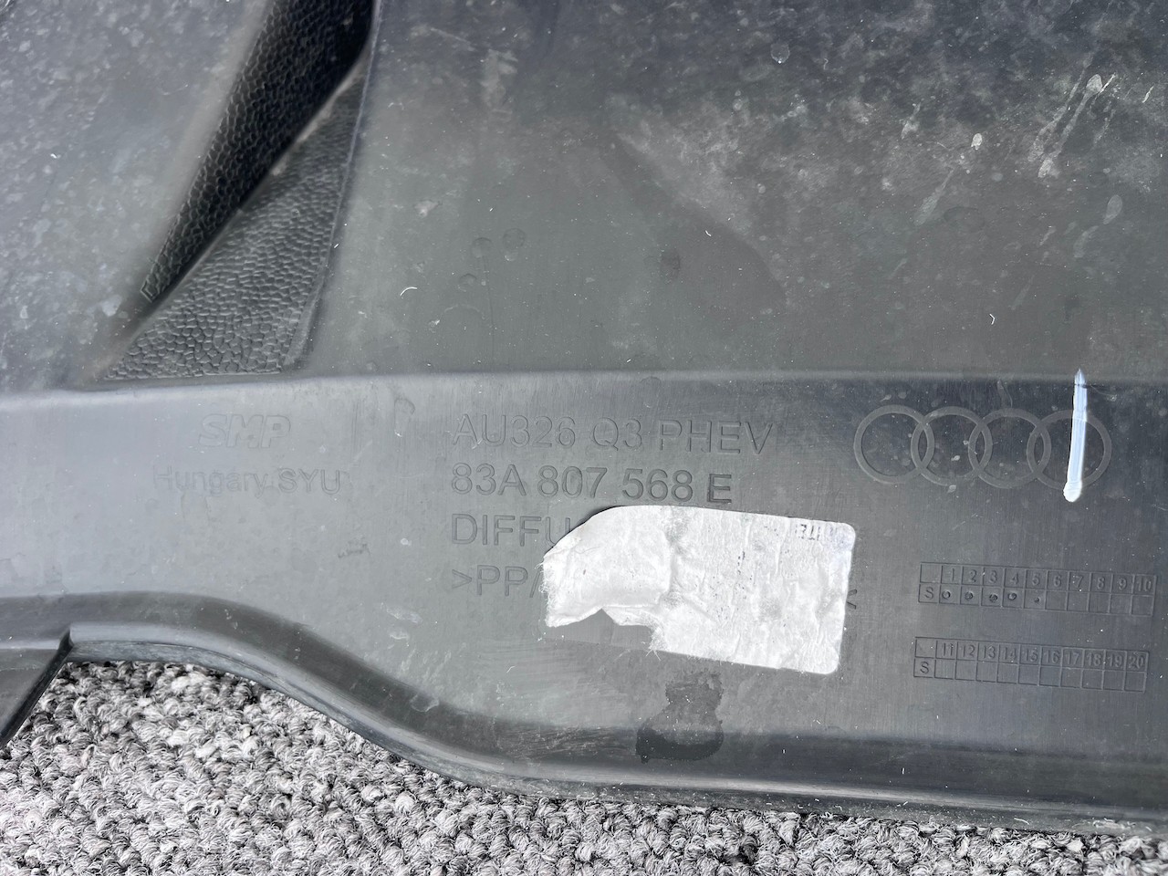Audi Q3 S-line 2019-2024 Rear Bumper Lower Parts Textured Genuine [a871]