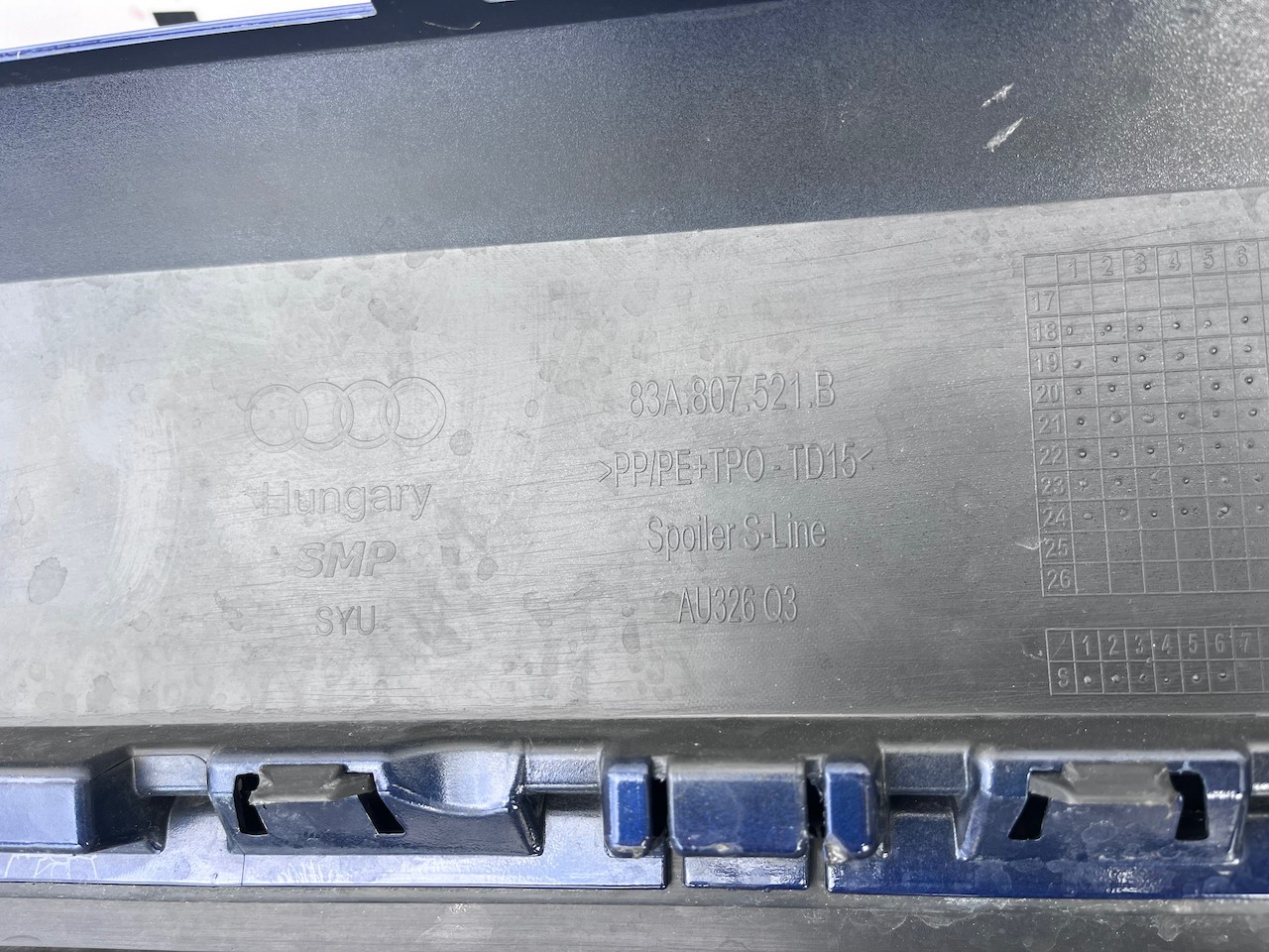 Audi Q3 S-line 2019-2024 Rear Bumper Lower Parts Textured Genuine [a871]