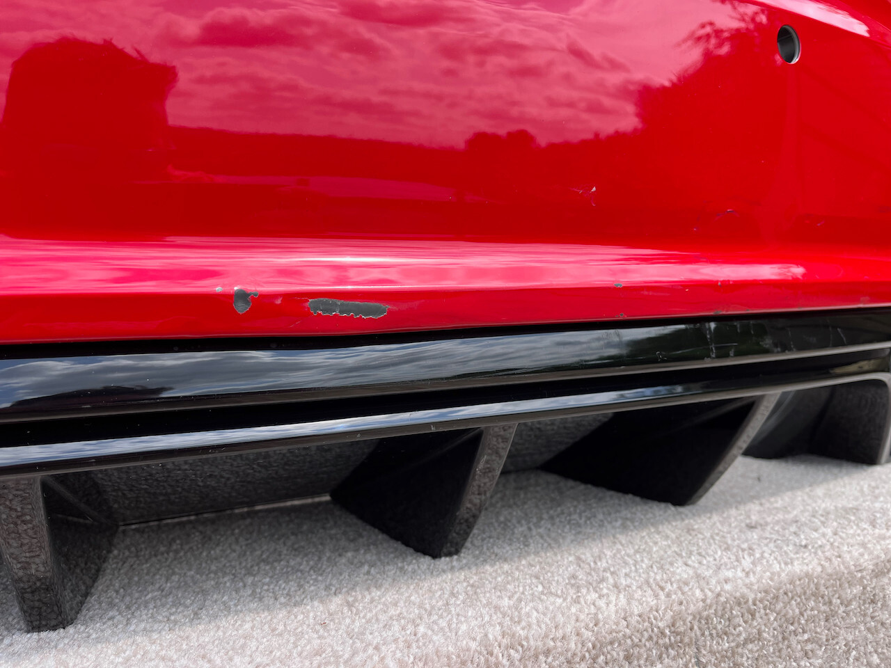 Audi Tt S Line Tts Face Lift 2019-2022 Rear Bumper Red 4 Pdc Genuine [a328]