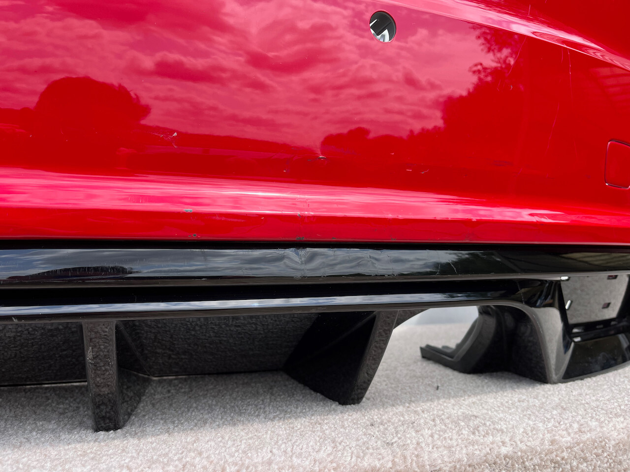 Audi Tt S Line Tts Face Lift 2019-2022 Rear Bumper Red 4 Pdc Genuine [a328]