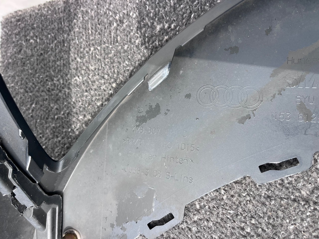 Audi Q8 S Line 4m8 Suv 2019-2022 Rear Bumper 6 Pdc Genuine [a52]