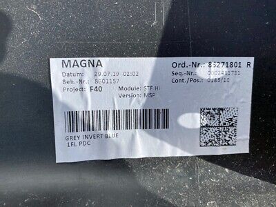 BMW 1 Series M Sport F40 2019-on Rear Bumper In Grey 4 X Pdc Genuine [B977]