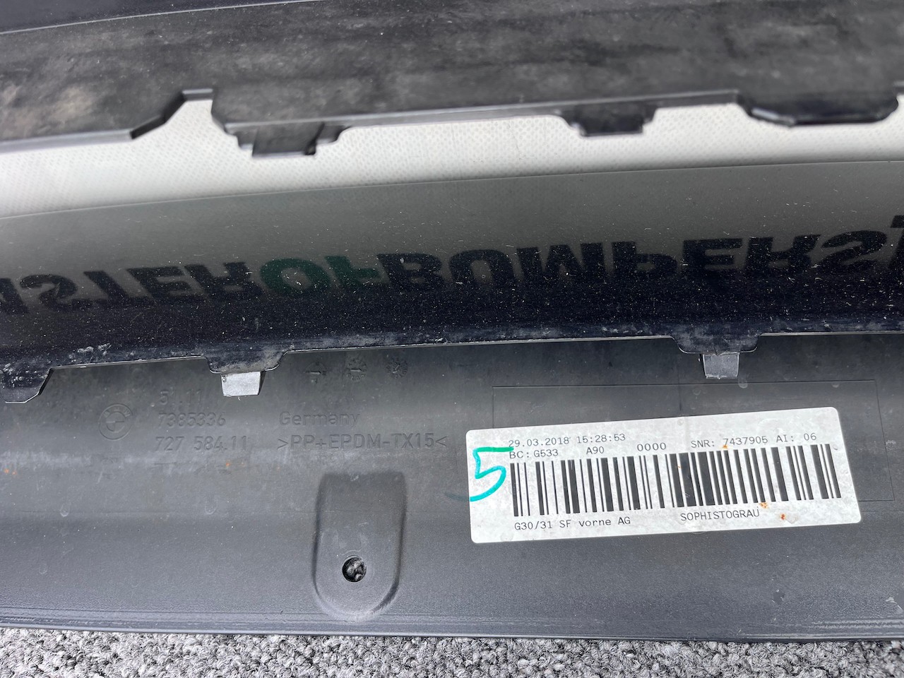 BMW 5 Series Se Lux G30 G31 Saloon Estate 2017-2020 Front Bumper Genuine [B263]