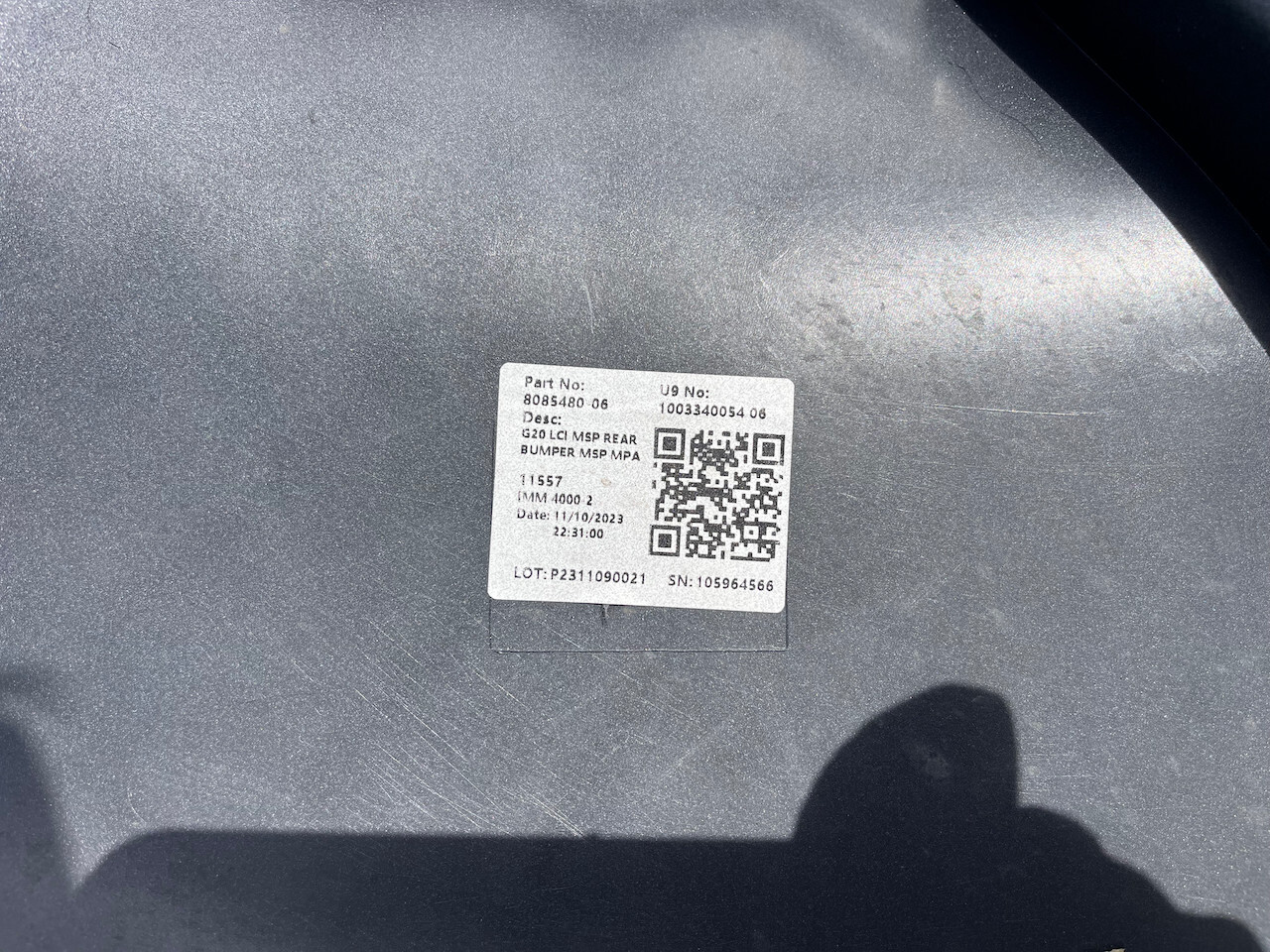 BMW 3 M Sport G20 Lci Saloon Only 2023-on Rear Bumper 6 Pdc Genuine [B176]