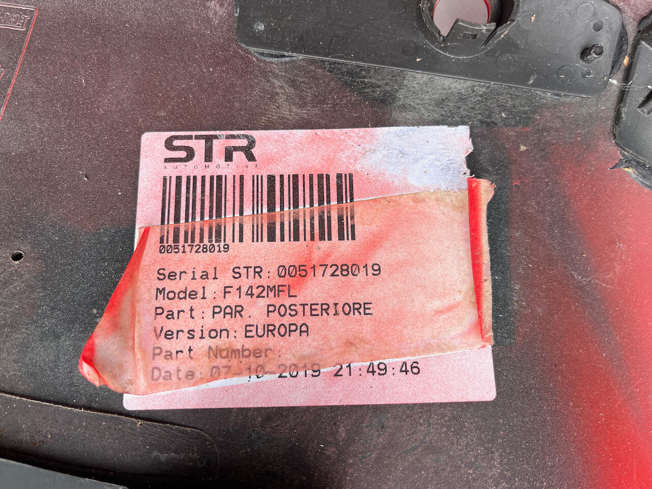 Ferrari F8 Tributto V8 3.9 2019-2023 Rear Bumper Red Genuine [p448]