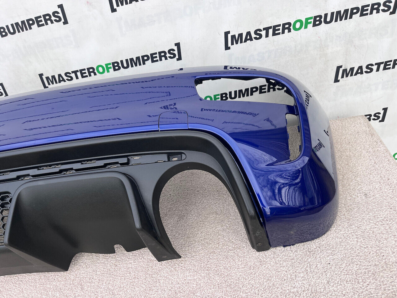 Fiat 500 Abarth 595 2016-2022 Rear Bumper Blue + Difuser No Pdc Genuine [f512]
