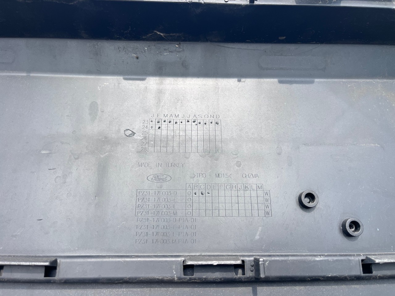 Ford Transit Custom Van 280 Limited 2024-2027 Front Bumper 4 Pdc Genuine [f885]