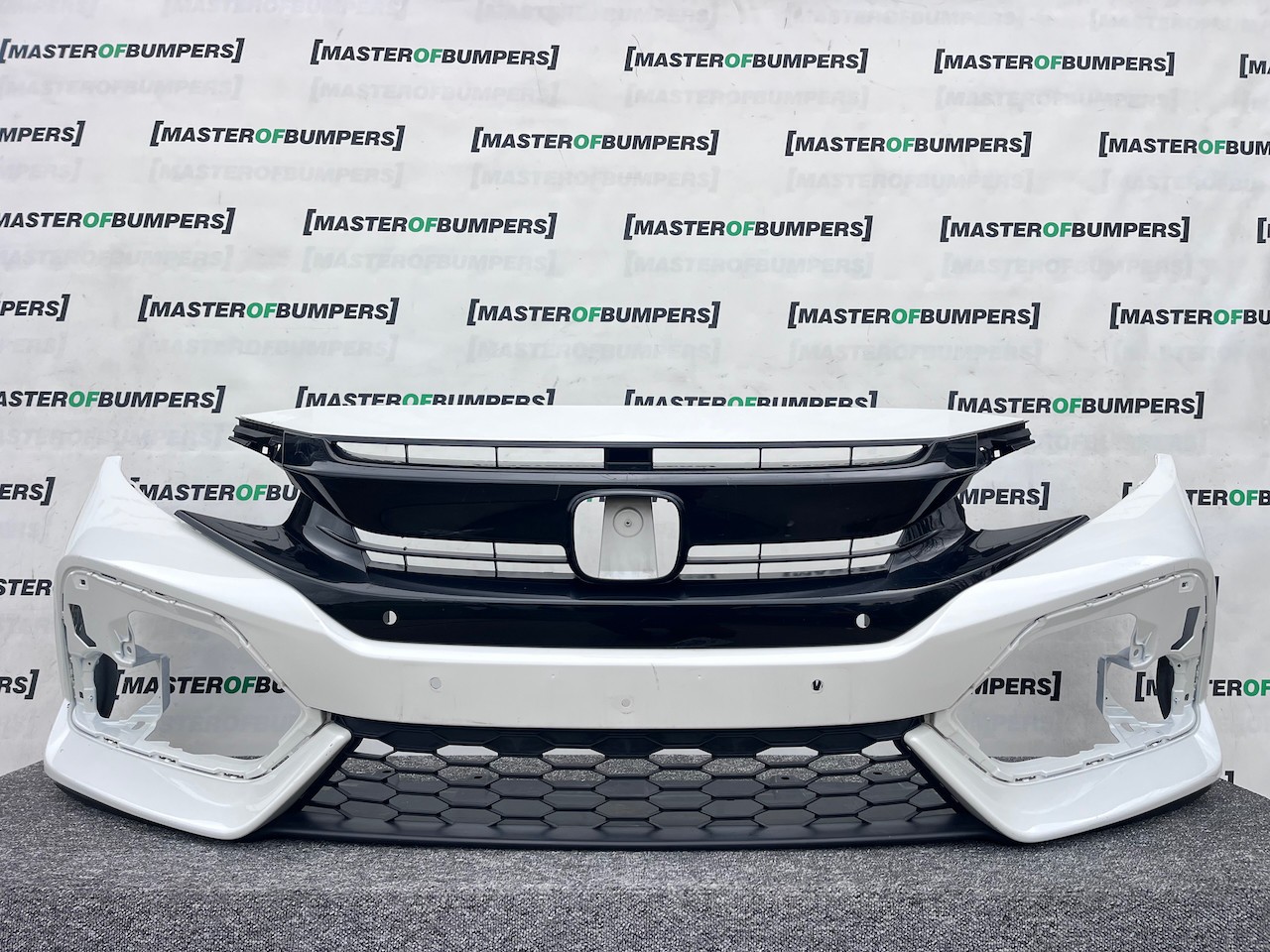 Honda Civic Ex Vtec Turbo Hatchback 2017-2021 Front Bumper White Genuine [m478]
