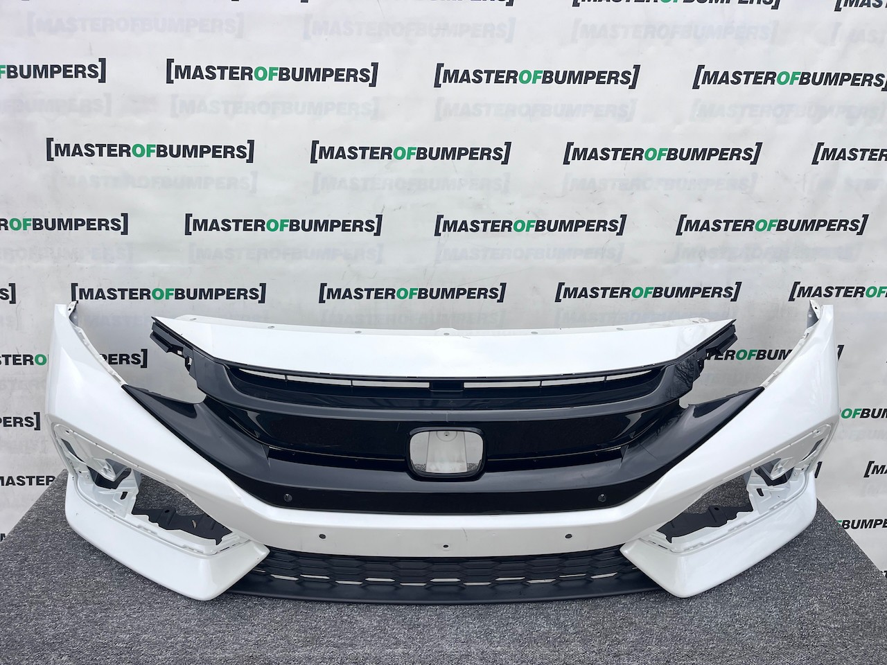 Honda Civic Ex Vtec Turbo Hatchback 2017-2021 Front Bumper White Genuine [m478]