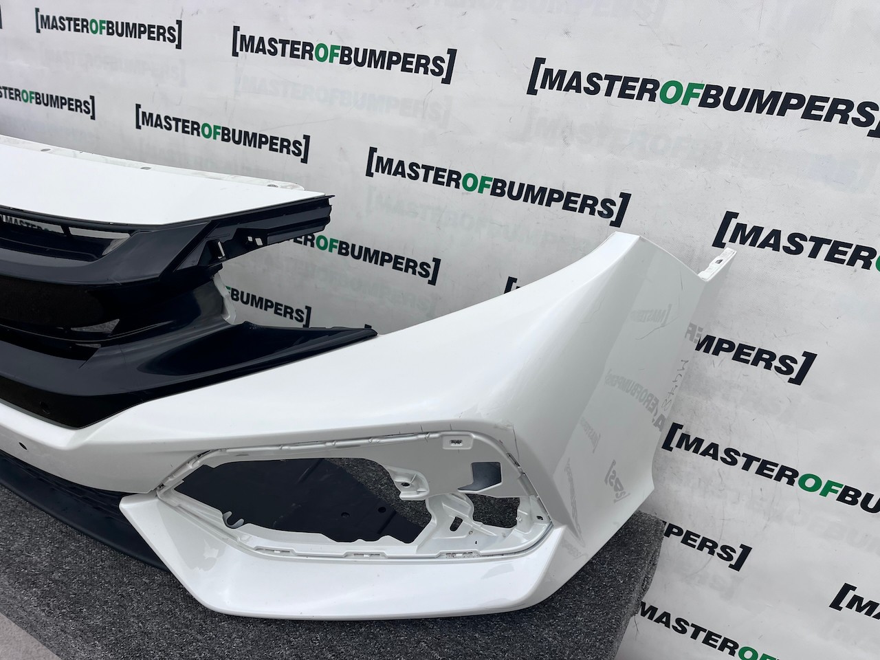 Honda Civic Ex Vtec Turbo Hatchback 2017-2021 Front Bumper White Genuine [m478]