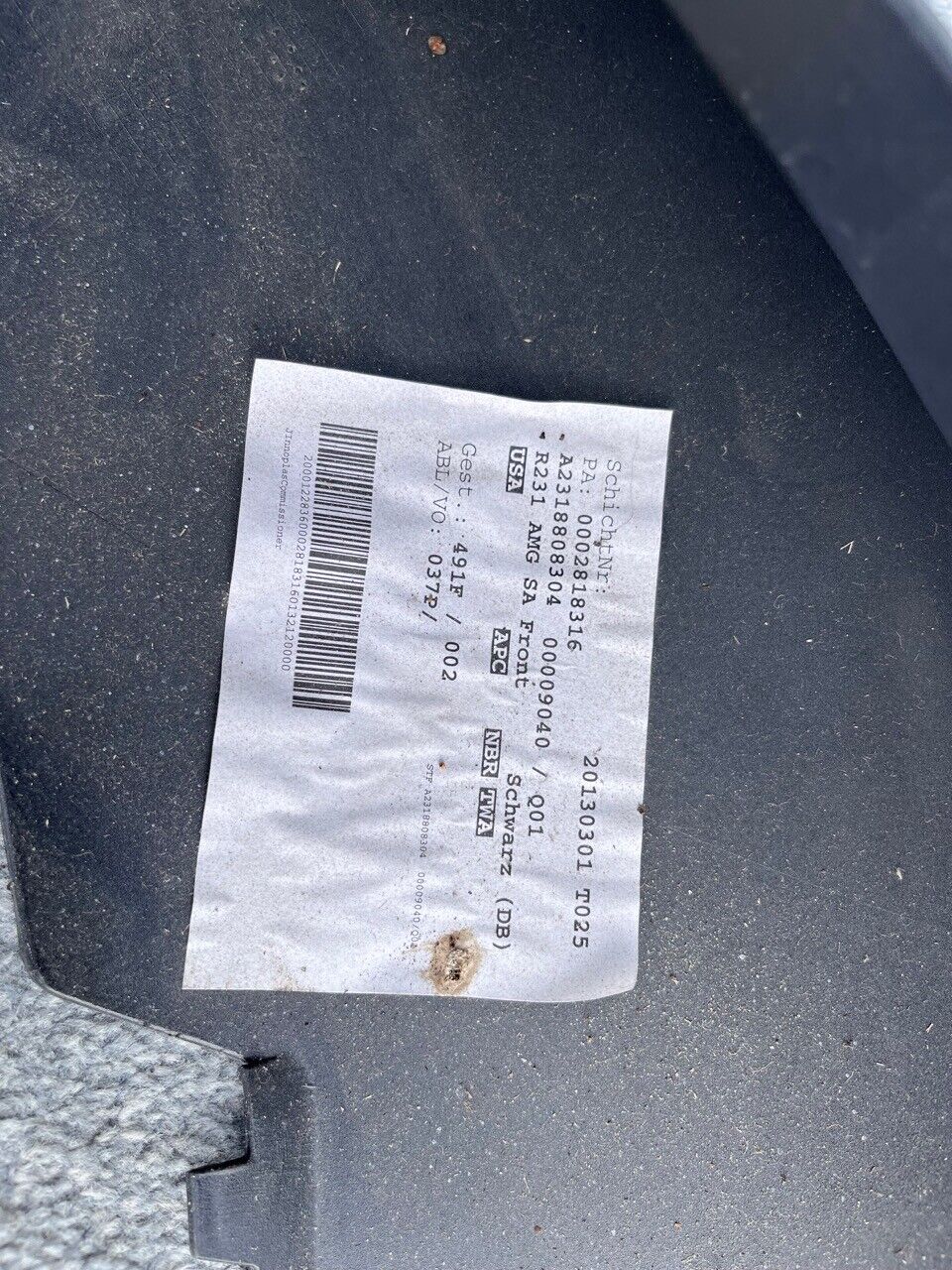 Mercedes Sl Amg Sport A231 2012-2015 Front Bumper Black No Pdc Genuine [e81]