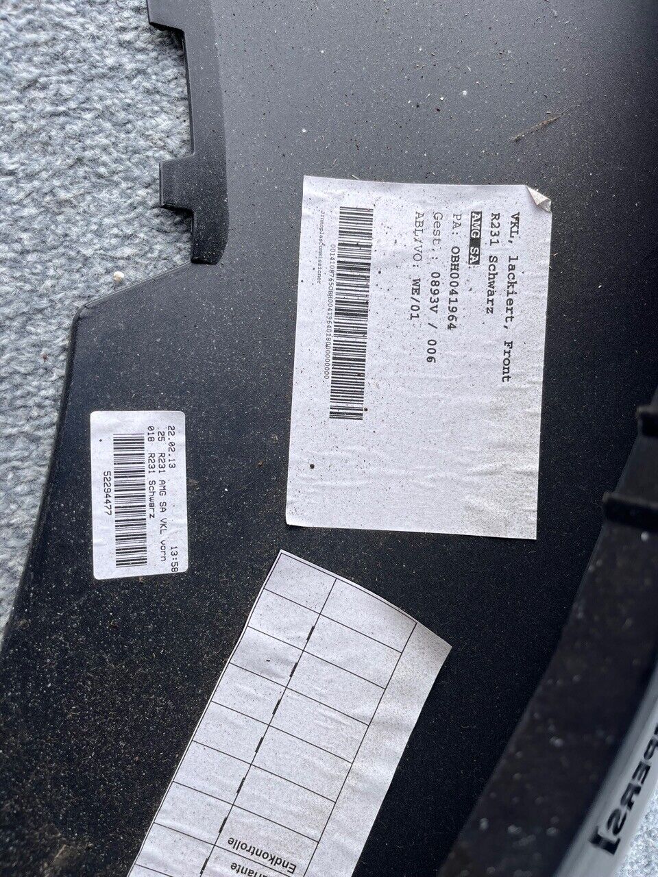 Mercedes Sl Amg Sport A231 2012-2015 Front Bumper Black No Pdc Genuine [e81]