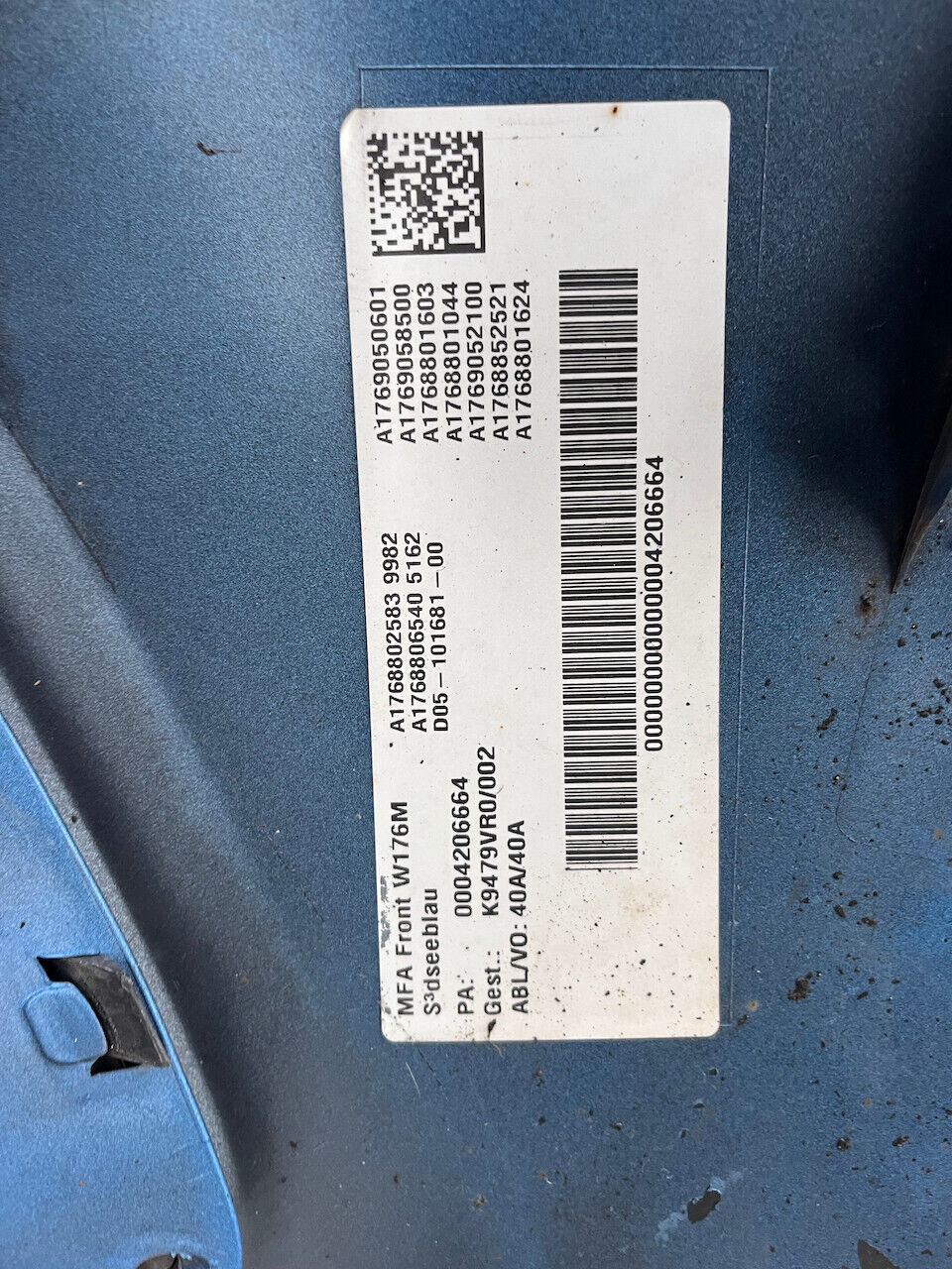 Mercedes A Class Se A176 Lift Hatchback 2016-2019 Front Bumper Genuine [e126]