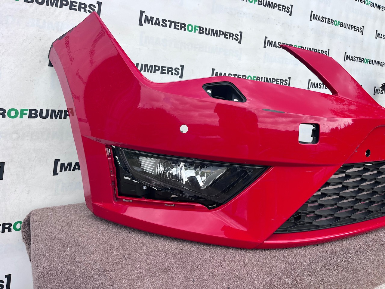 Seat Leon Fr Mk3 Hatchback 2013-2016 Front Bumper 4 Pdc Jets Genuine [o753]