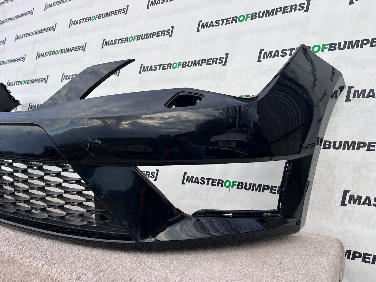 Seat Leon Fr Hatchback Mk3 2013-2016 Front Bumper No Pdc + Jets Genuine [o555]