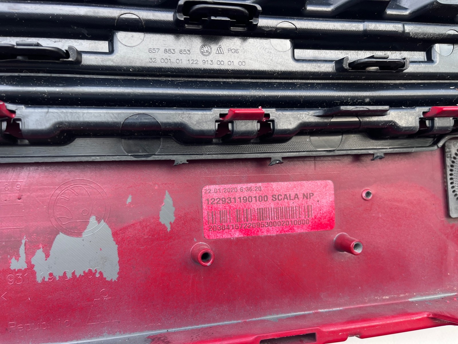 Skoda Scala Monte Carlo Hatchback 2019-2023 Front Bumper 4 Pdc Genuine [s558]