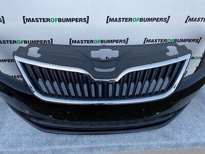 Skoda Rapid Spaceback 2012-2015 Front Bumper In Black With Grills Genuine [s201]