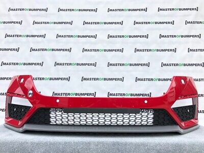 Skoda Octavia Vrs Mk4 2020-on Front Bumper In Red 4 X Pdc & Jets Genuine [s274]