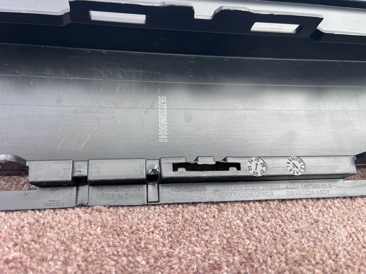 Tesla Y Model Y Hatchback 2020-2024 Rear Bumper No Pdc Genuine [p803]