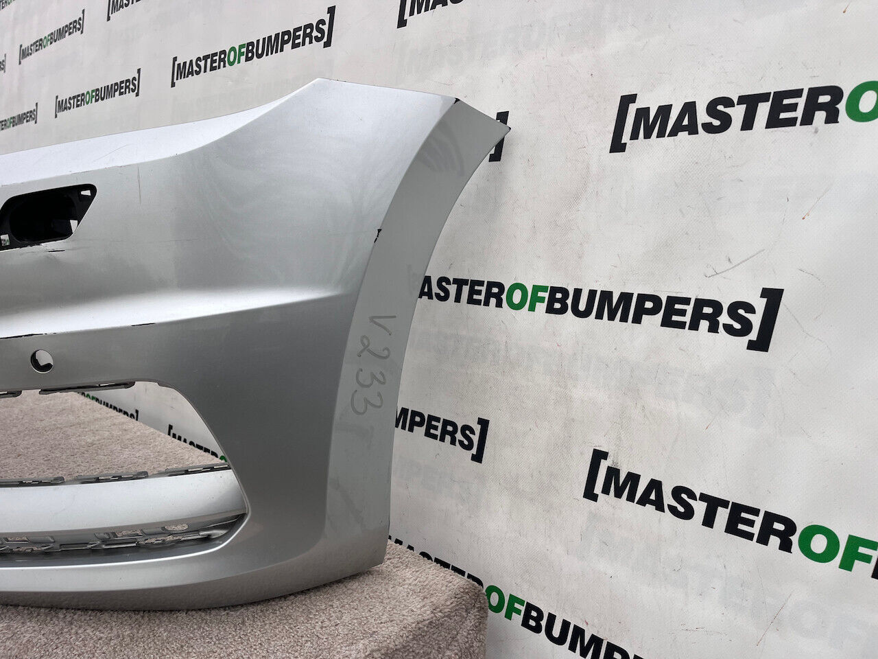 VW Touran Mk2 5t Mpv 2015-2022 Front Bumper Silver 4 Pdc +jets Genuine [v233]