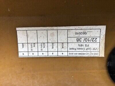 VW Cross Golf Plus 1.6 Tdi 2010-2013 Front Bumper 4 Pdc + Jets Genuine [v891]